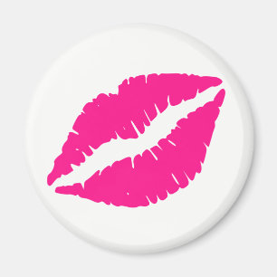 Cute white pink kisses pattern neck tie magnet