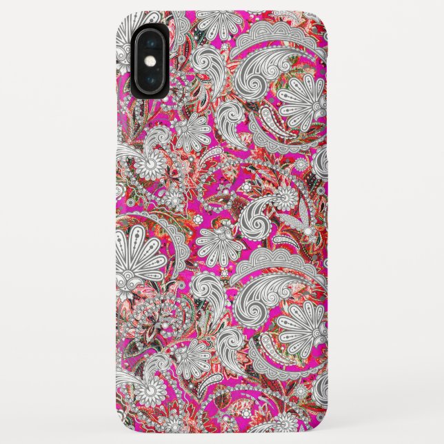 Cute white pink paisley patterns Case-Mate iPhone case (Back)