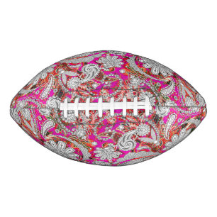 Cute white pink paisley patterns football