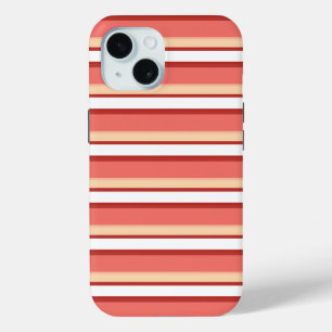 Cute white pink stripes iPhone 15 case
