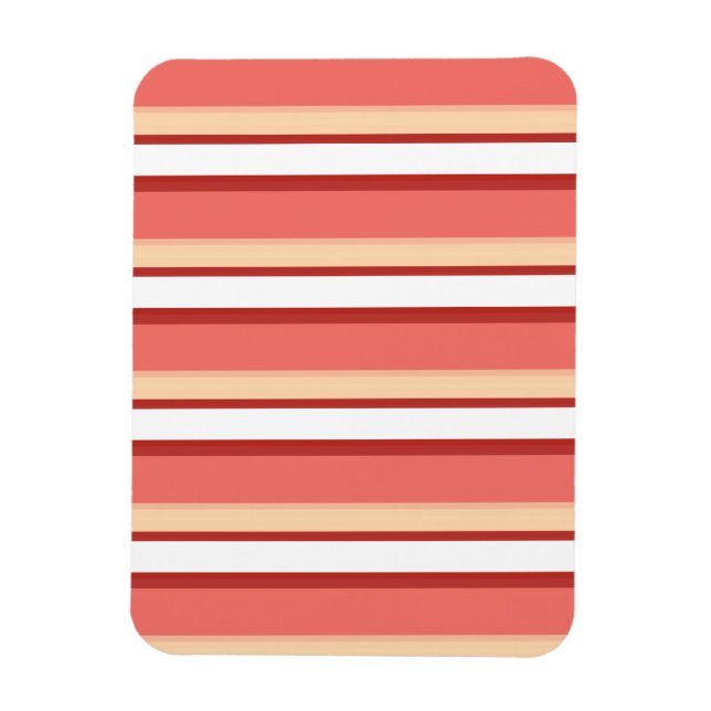 Cute white pink stripes magnet (Vertical)