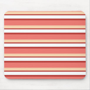 Cute white pink stripes mouse pad