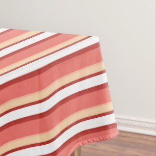 Cute white pink stripes tablecloth