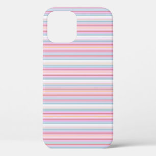 Cute white pinky stripes  iPhone 12 case