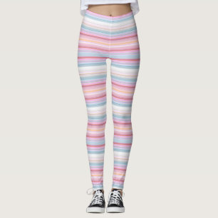 Cute white pinky stripes  leggings