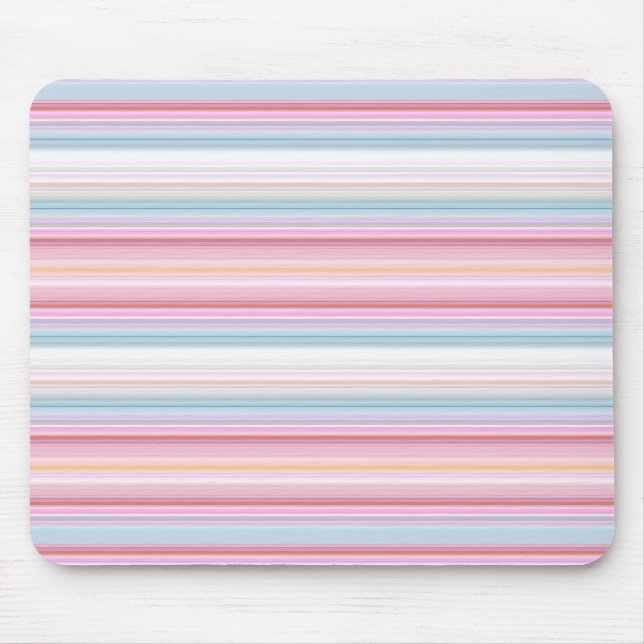 Cute white pinky stripes  mouse pad (Front)
