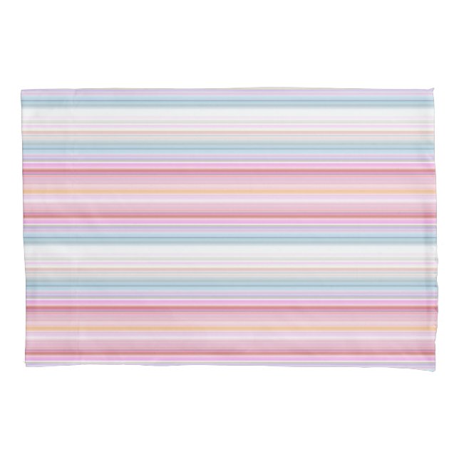 Cute white pinky stripes  pillowcase (Front-Left)