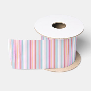 Cute white pinky stripes satin ribbon