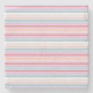 Cute white pinky stripes stone coaster