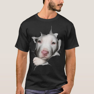 Cute White Pitbull Face Inside Me beagle lover  T-Shirt