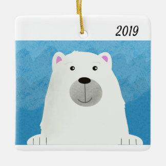 Cute White Polar Bear Design Ornament