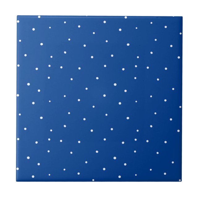Cute white polka dots ceramic tile (Front)