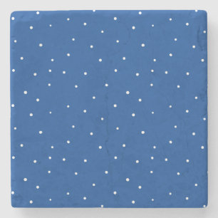 Cute white polka dots stone coaster
