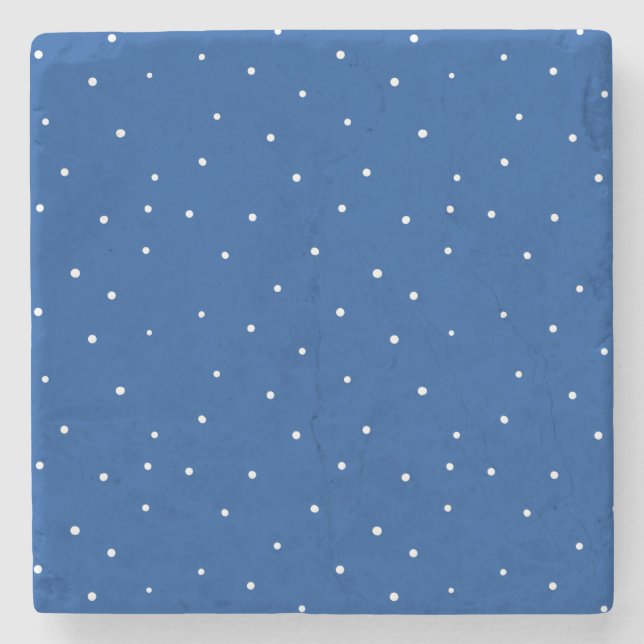 Cute white polka dots stone coaster (Front)