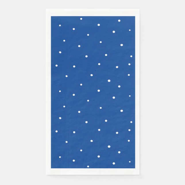 Cute white polka dots with blue background napkin (Front)