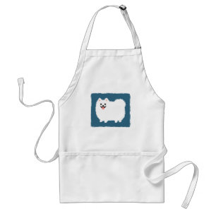 Cute White Pomeranian Standard Apron