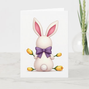 Cute White Rabbit Friend Card