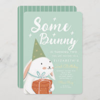 Cute White Rabbit Some Bunny is turning 2 Bday 