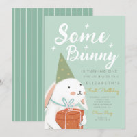 Cute White Rabbit Some Bunny is turning One Bday
