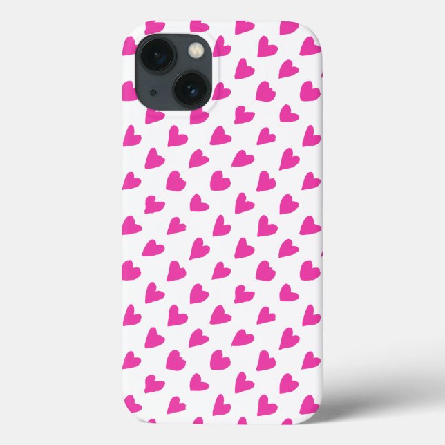 Cute white red hearts patterns Case-Mate iPhone case (Back)