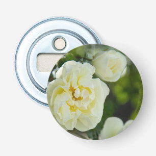 Cute white roses for positive bottle opener