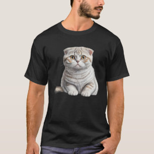 Cute White Scottish Fold Cat Cat T-Shirt