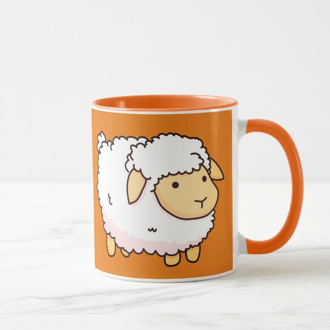 Cute White Sheep Illustration For Your Kid  Mug (Right)