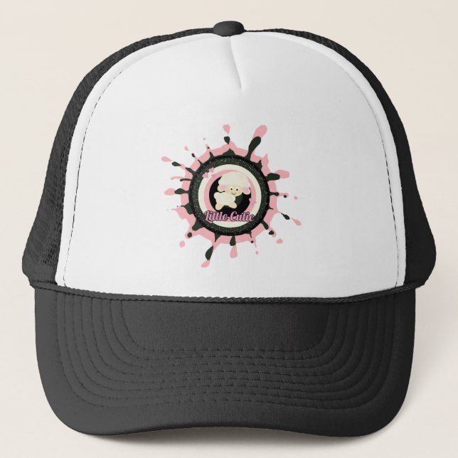 Cute white sheep trucker hat (Front)
