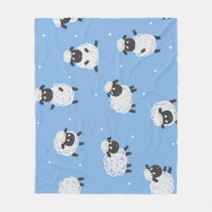 Cute white sheep: vintage lambs. fleece blanket