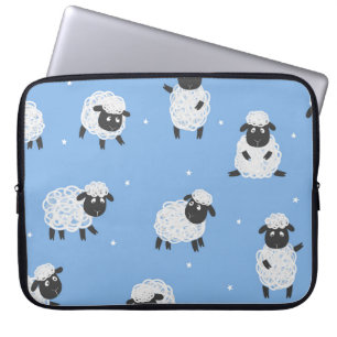 Cute white sheep: vintage lambs. laptop sleeve