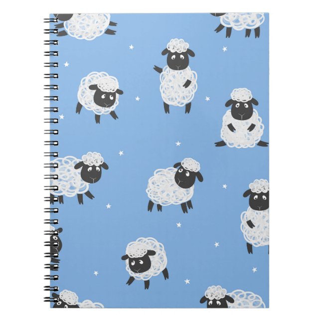 Cute white sheep: vintage lambs. notebook (Front)