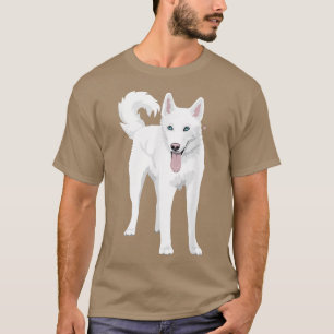 cute white Siberian Husky dog  T-Shirt