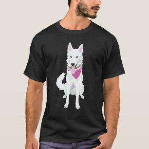 Cute White Siberian Husky Girl T-Shirt