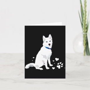 Cute White Siberian Husky Sweet White Snow Dog Card