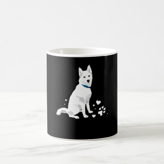 Cute White Siberian Husky - Sweet White Snow Dog Coffee Mug (Center)