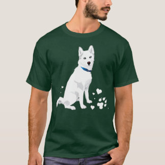 cute white Siberian Husky sweet white Snow dog T-Shirt