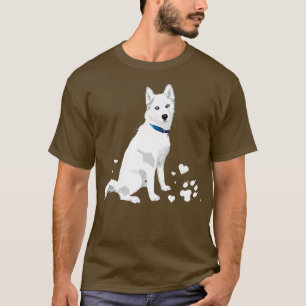 cute white Siberian Husky  sweet white Snow dog  T-Shirt