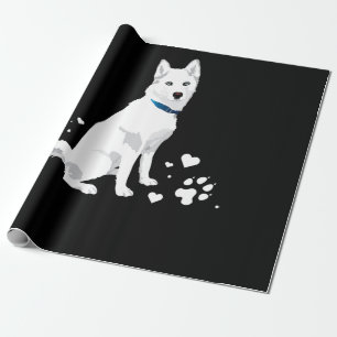 Cute White Siberian Husky - Sweet White Snow Dog Wrapping Paper