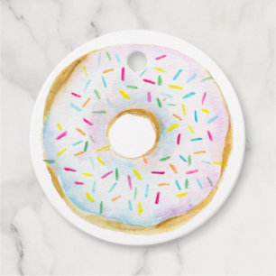 Cute White Sprinkle Doughnut Baby Shower Thank You Favour Tags
