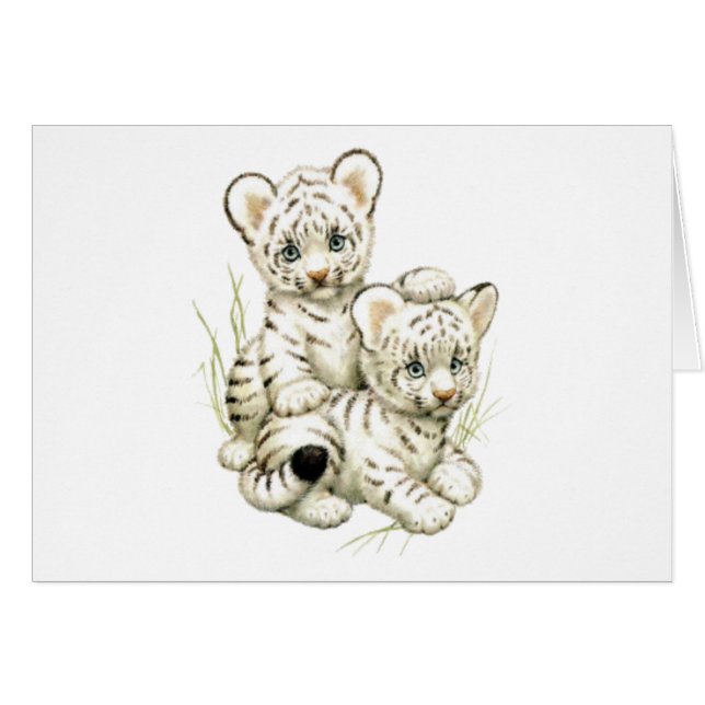 Cute White Tiger Cubs (Front Horizontal)