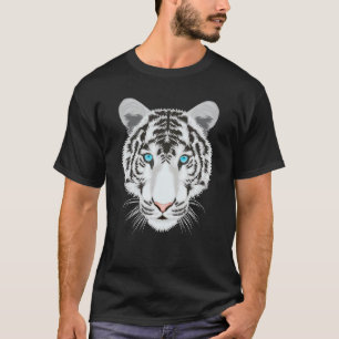 cute white tiger face blue eyes  big cats head ani T-Shirt