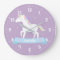 Cute White Unicorn Girls Bedroom Wall Clock