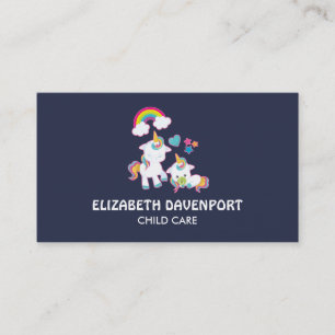 Cute White Unicorns Magical Mama & Baby Business Card