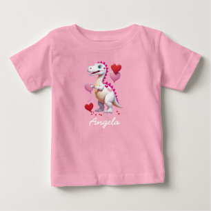 Cute white Valentine's day dinosaur Baby T-Shirt