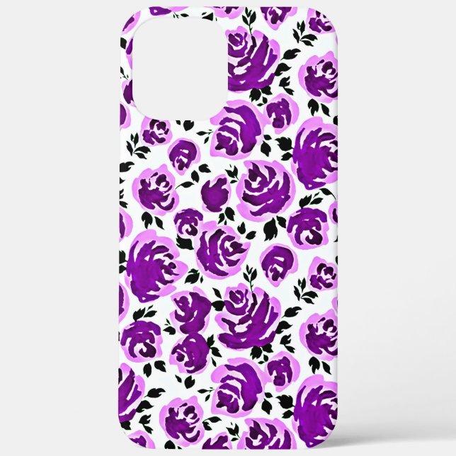 Cute white violet roses patterns Case-Mate iPhone case (Back)