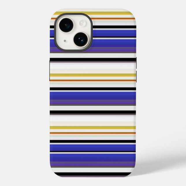 Cute white violet stripes Case-Mate iPhone case (Back)
