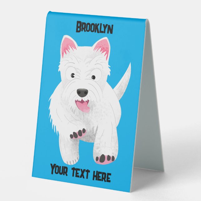 Cute white west highland terrier cartoon (Front)