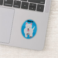 Cute white west highland terrier cartoon