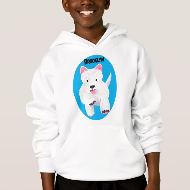 Cute white west highland terrier cartoon (Front)