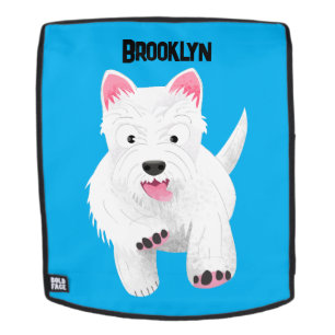 Cute white west highland terrier cartoon backpack